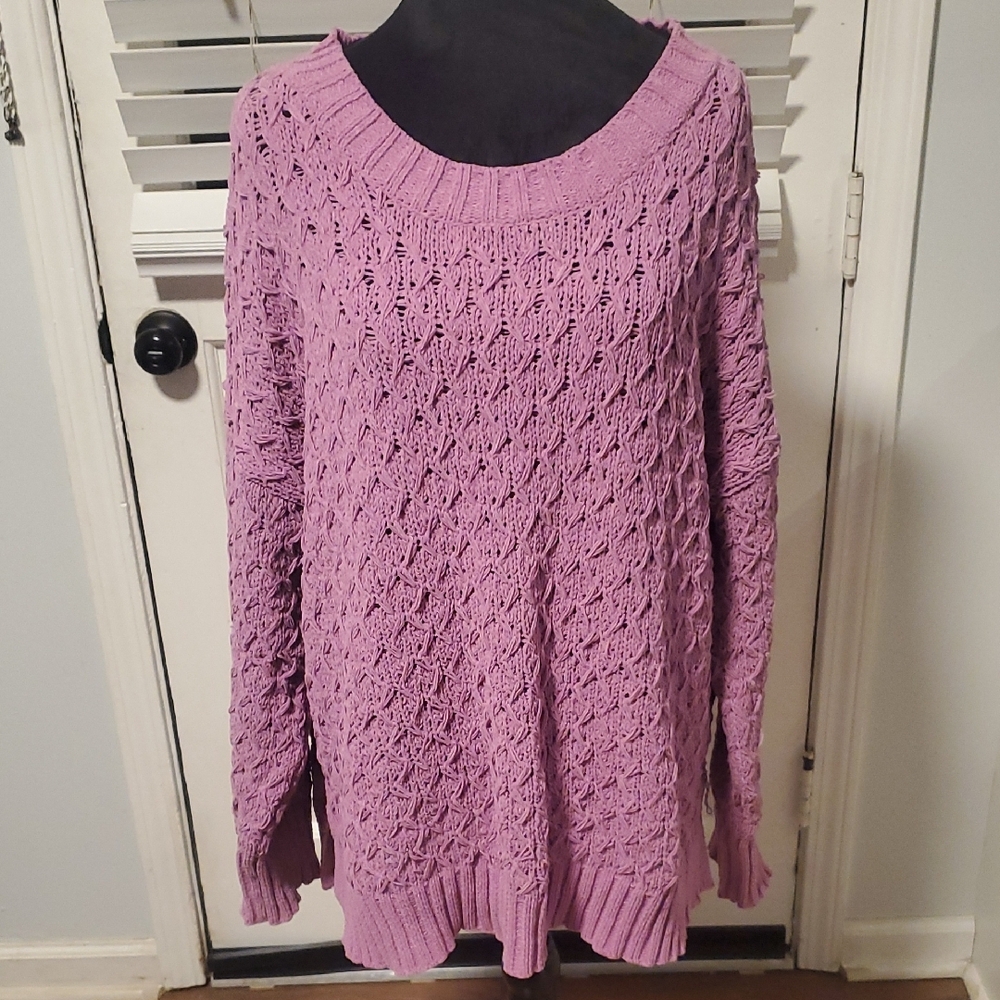 Seven7 Women's Purple Knit Sweater